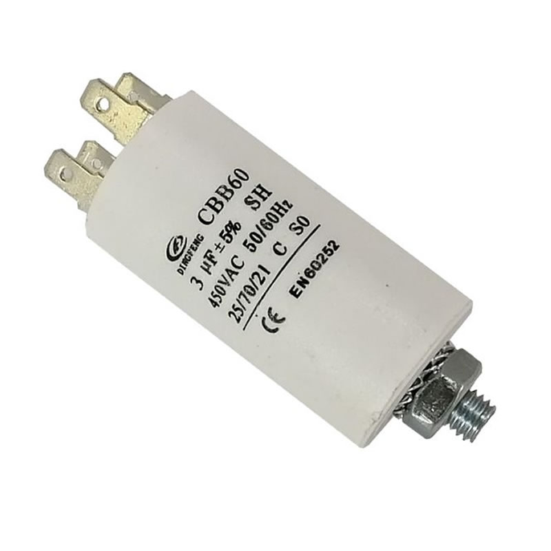 MOTOR RUNNING CAPACITOR STUD 15uF 450VAC 40x70